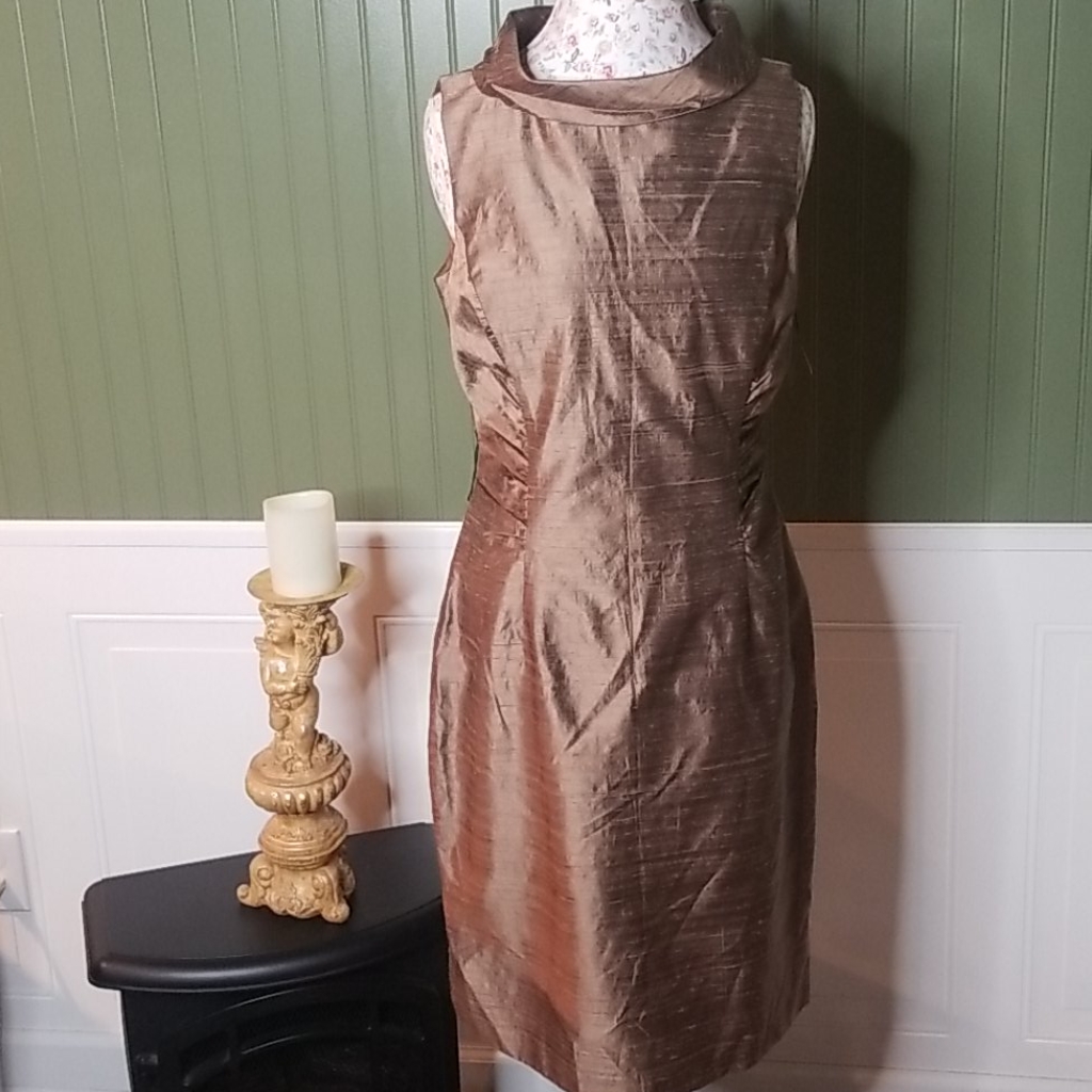 Kay Unger New York Copper Tan Tint Dress Size 14